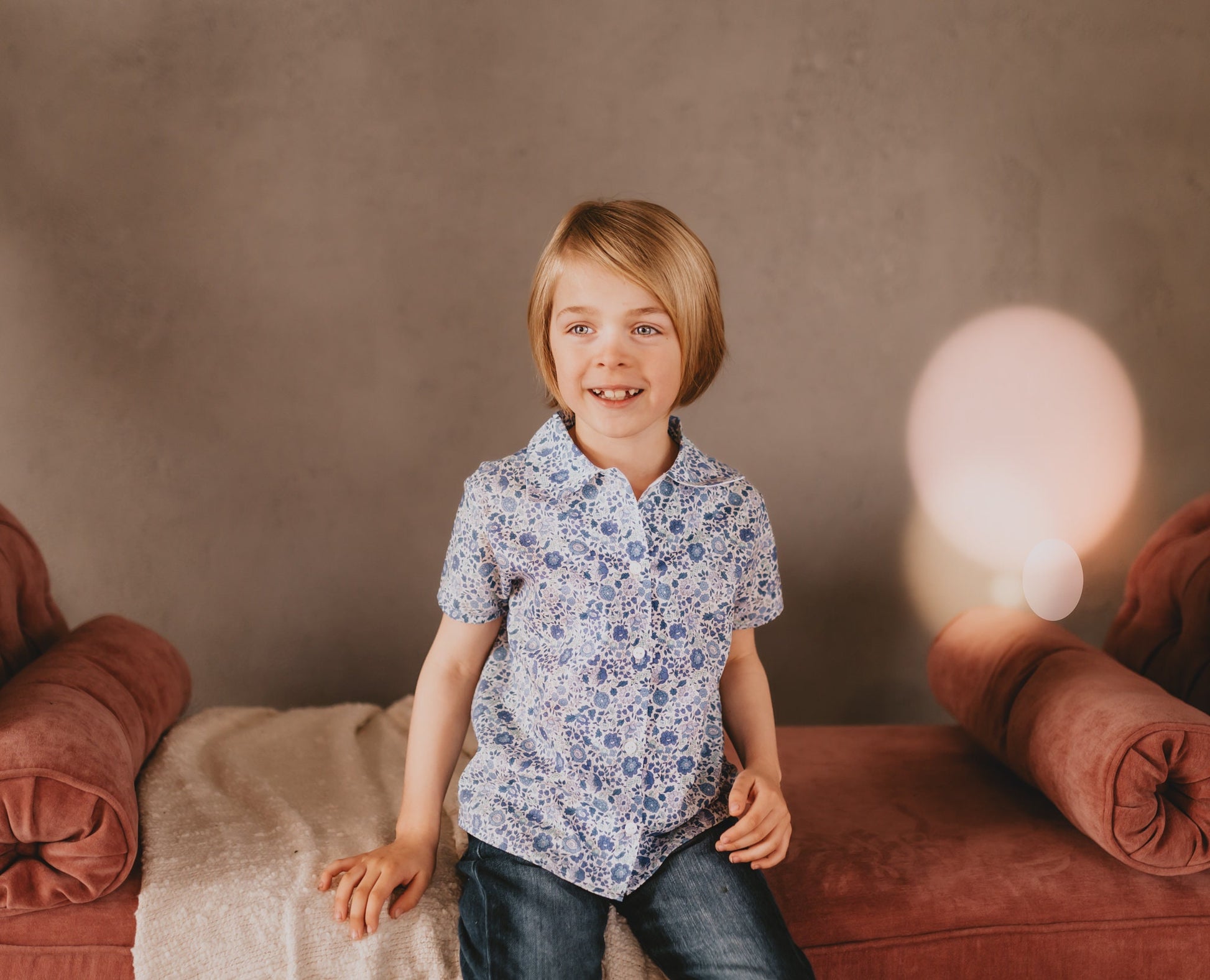 Button Up Boy Shirt - Liberty of London Boy Dress Shirt - Liberty Print Shirt