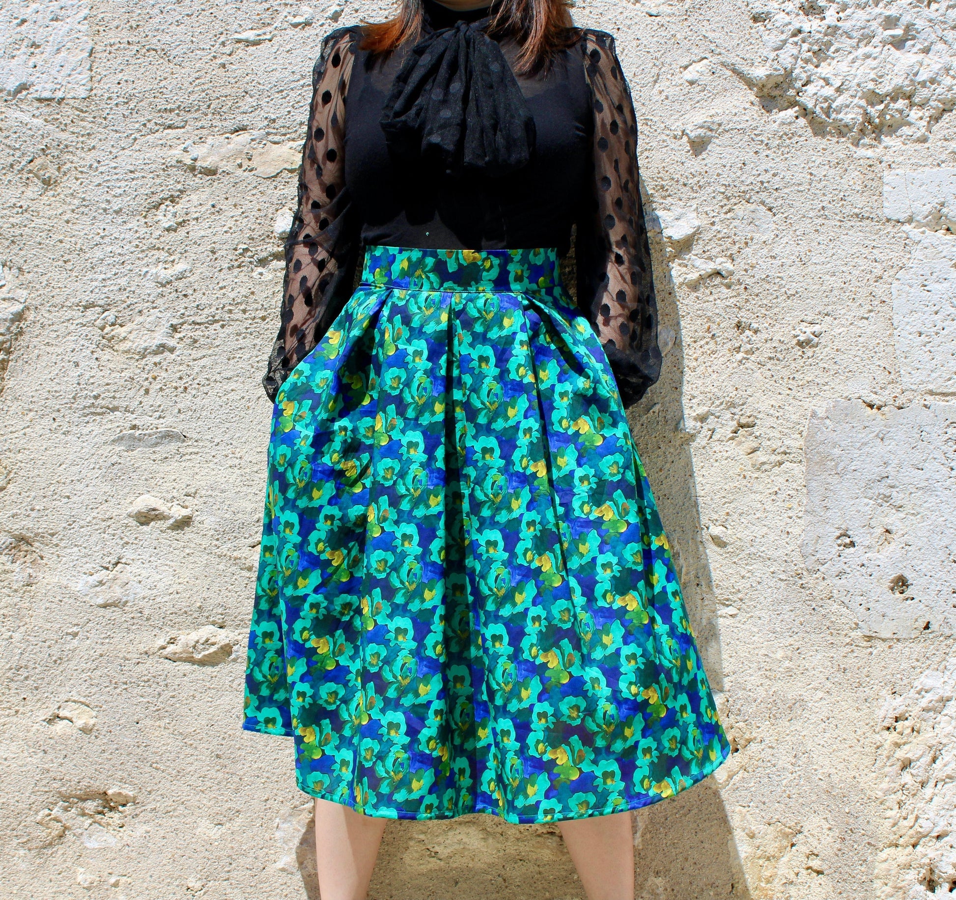 Liberty London Skirt | Cotton Plated Midi Skirt | Floral Cotton Midi Skirt | Botanical Skirt | Statement Patterned Skirt | Printed Skirt