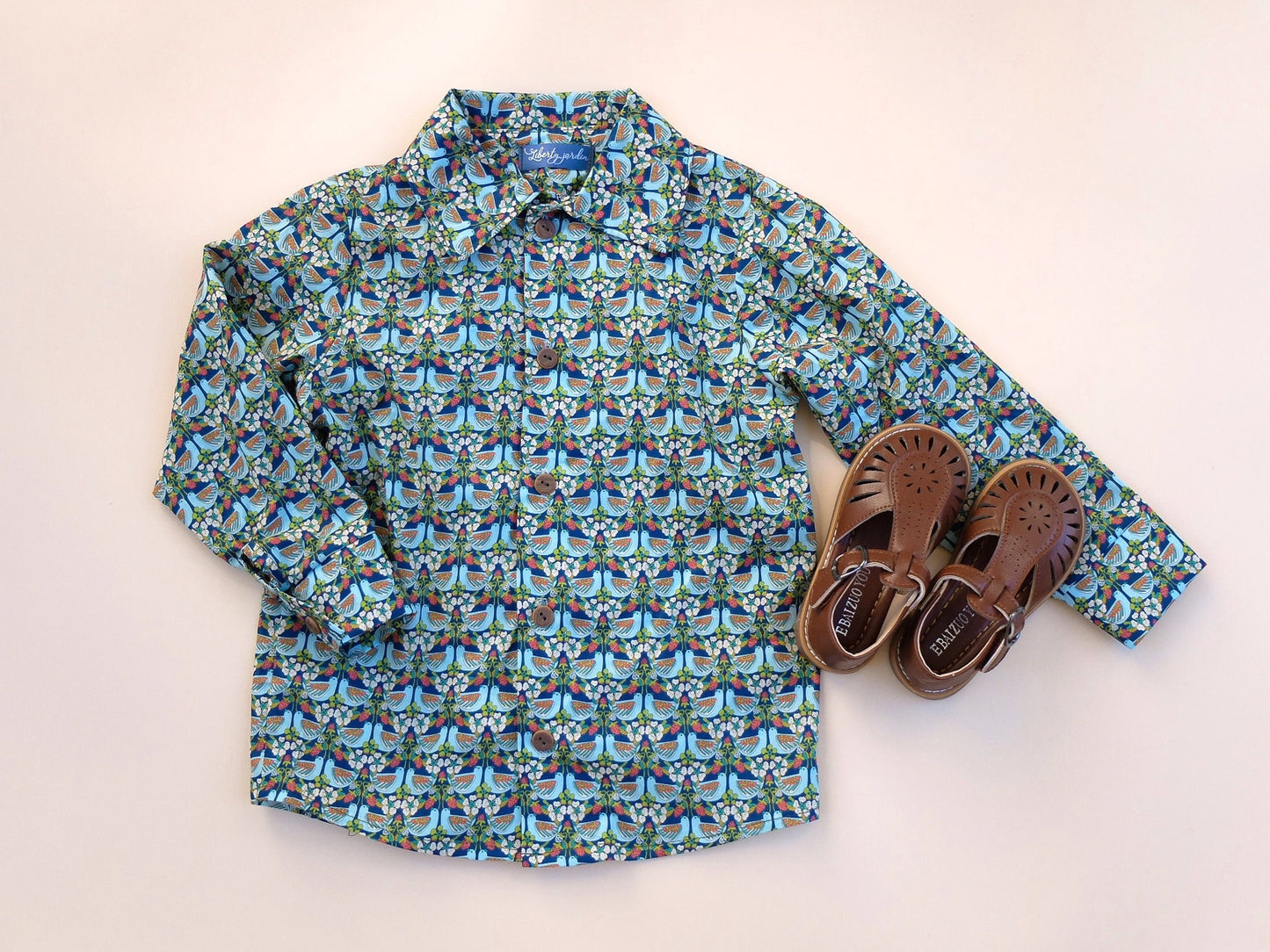 Button Up Boy Shirt - Liberty of London Boy Dress Shirt - Liberty Print Shirt