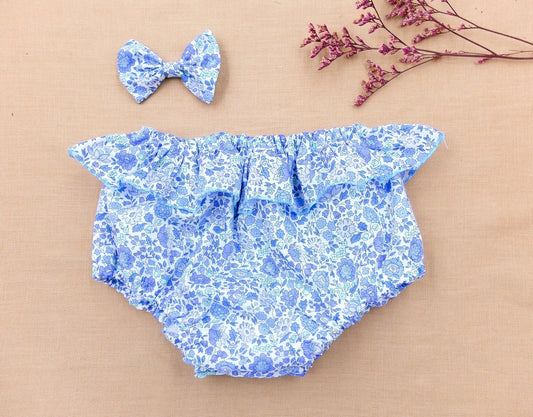 Liberty of London baby girl ruffle bloomers knickers nappy cover culottes organic cotton, floral animal print wedding baptism christening outfits first birthday new born gift eastern thanksgiving halloween Christmas home coming baby swim wear pants