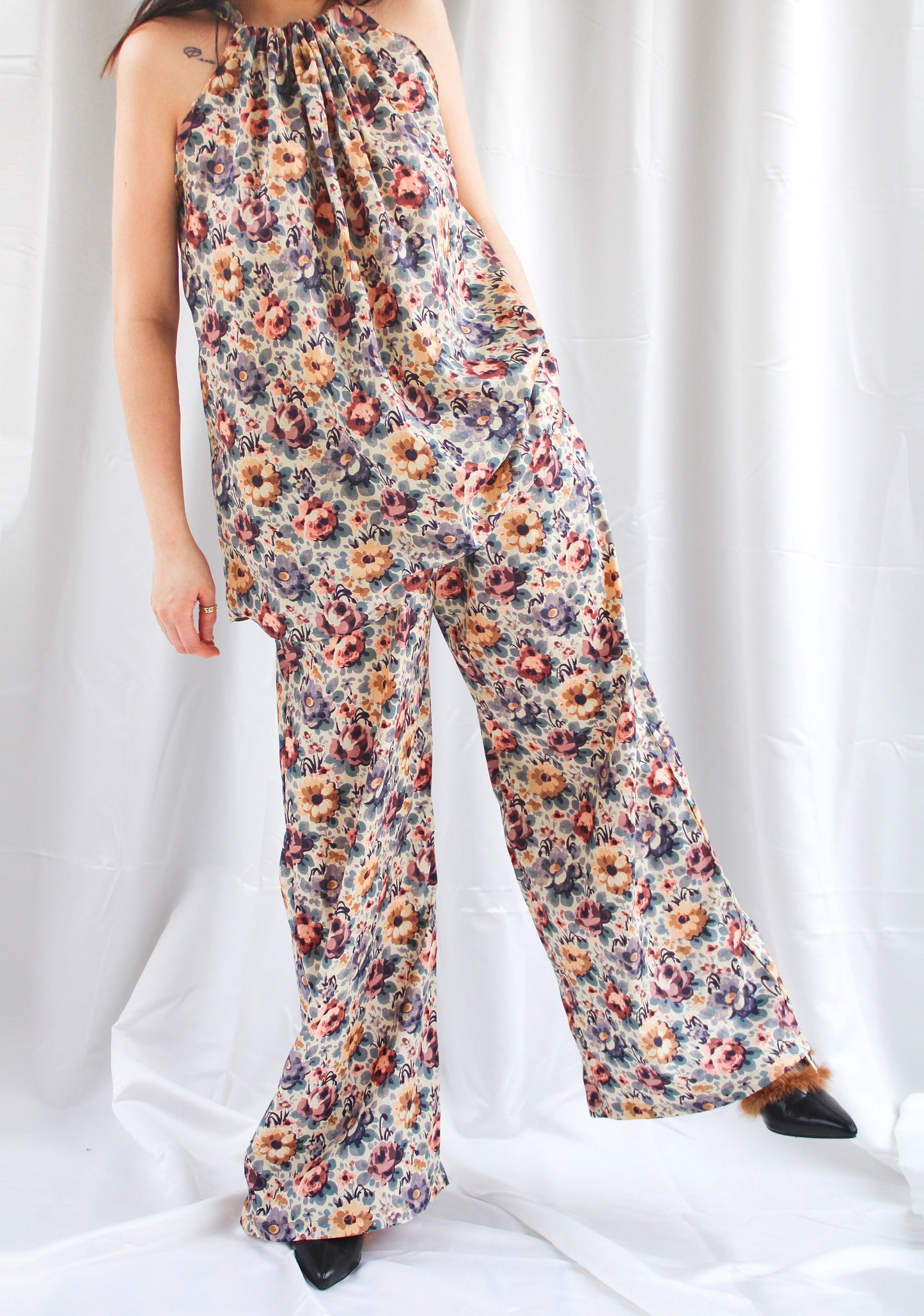 Woman Palazzo Pants - Liberty of London cotton wide legs pants