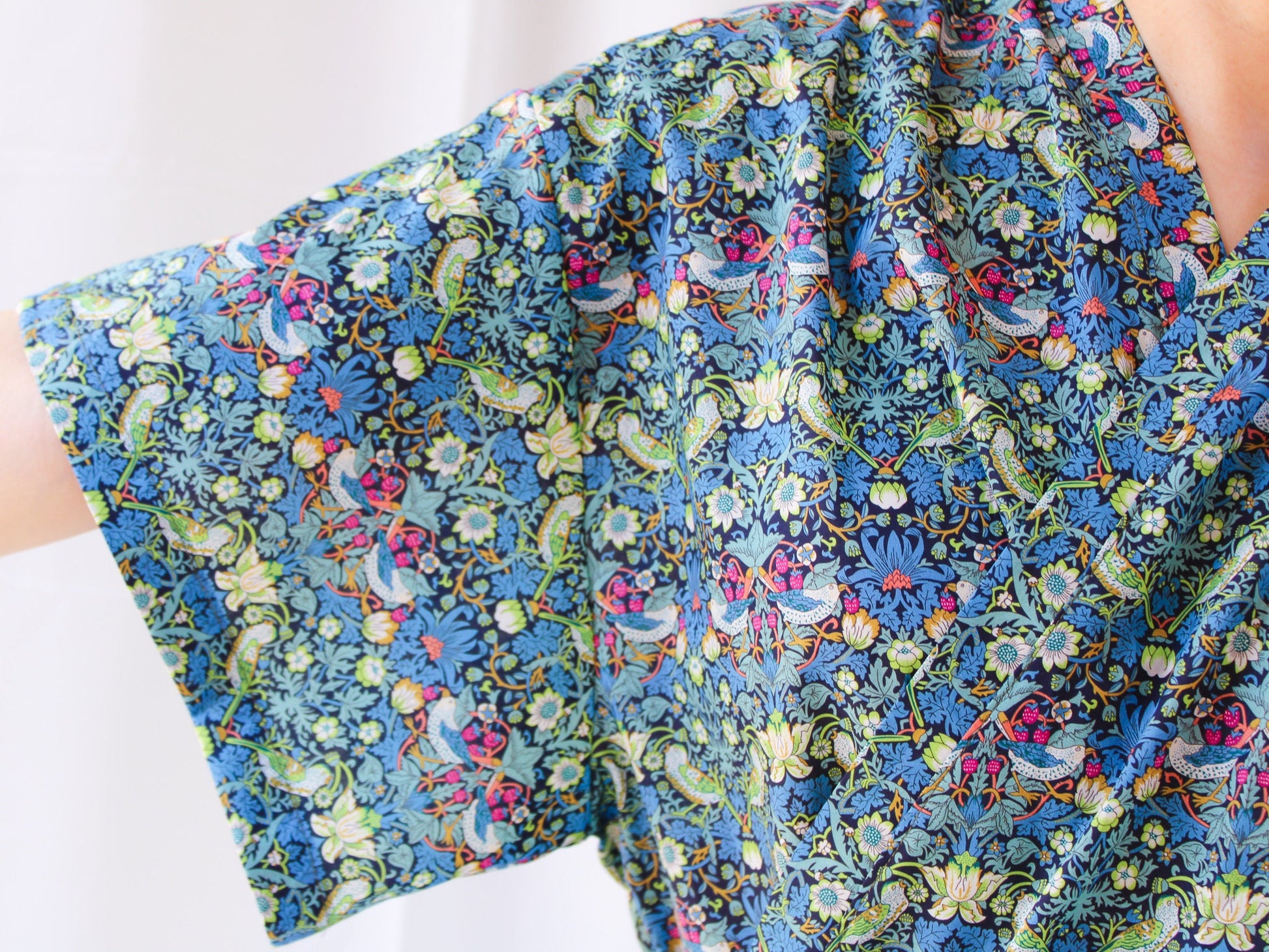 Kimono Top With Belt - Liberty London Cotton Blouse