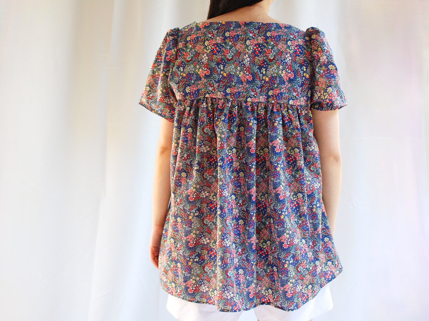 Square neck smock top - Liberty of London Woman Blouse