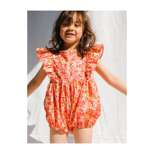 Liberty London Ruffle Pinafore Baby Bubble Romper