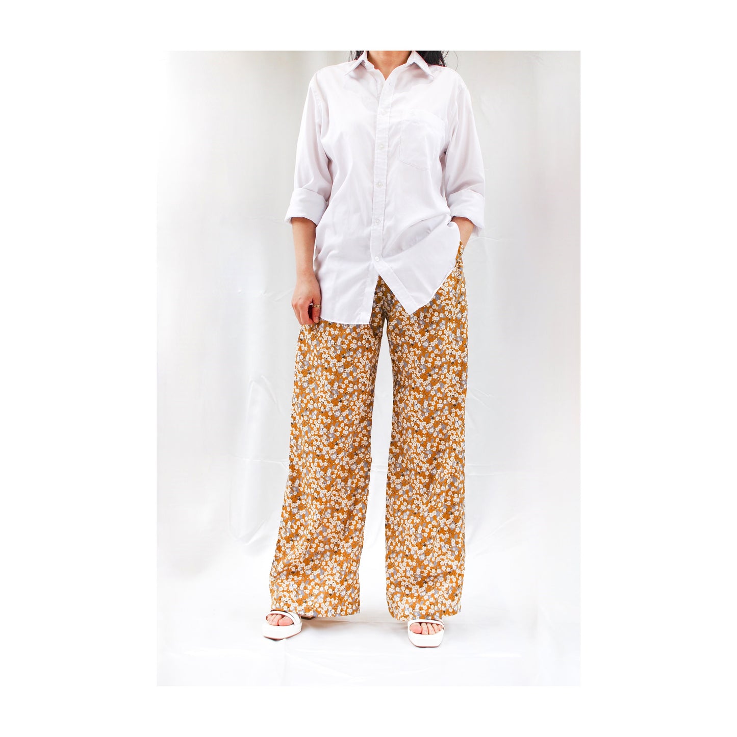 Liberty London Women Palazzo Pants Floral Print Wide Leg Pants With Pockets