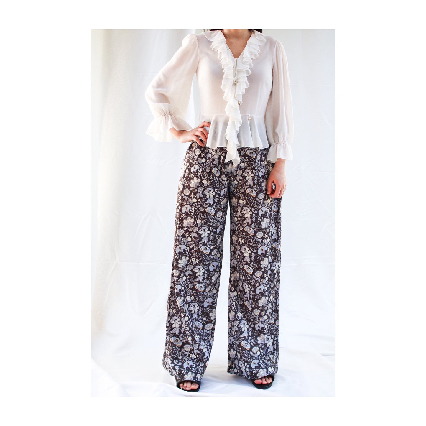 Woman Palazzo Pants - Liberty of London cotton wide legs pants