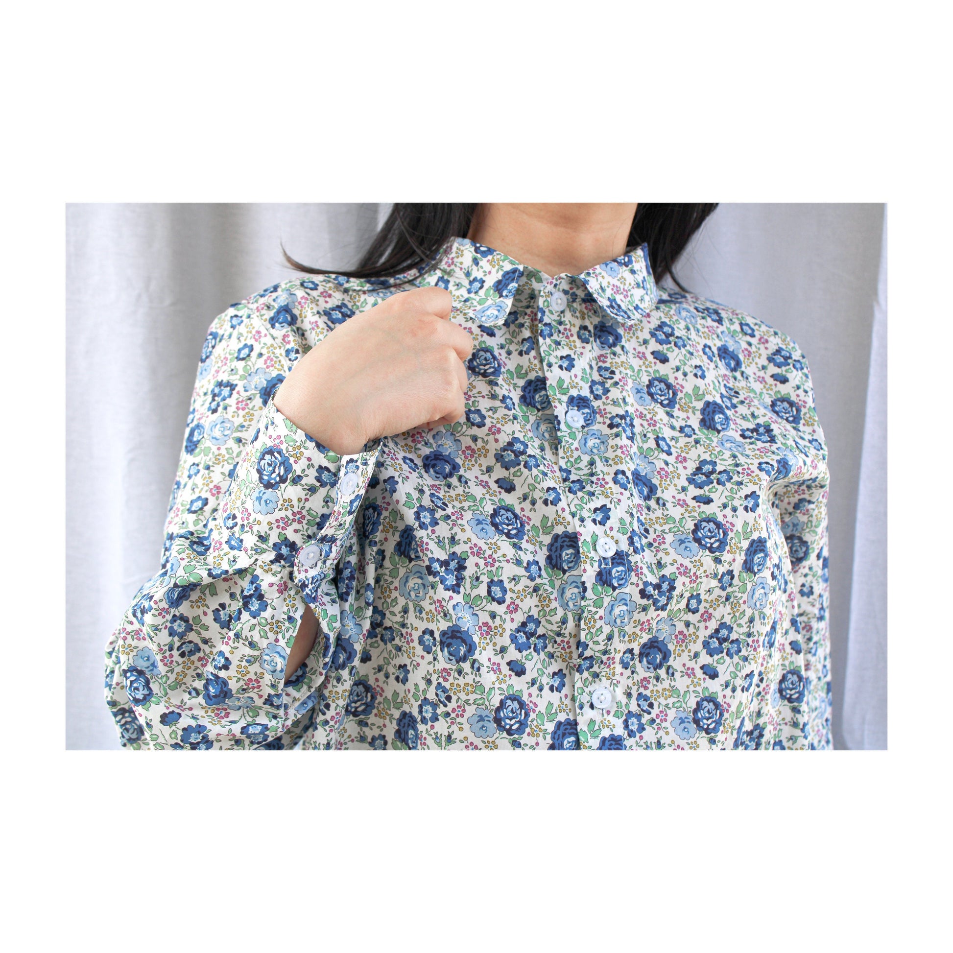 Liberty London Women Classic Dress Shirt Button Through Long Sleeve