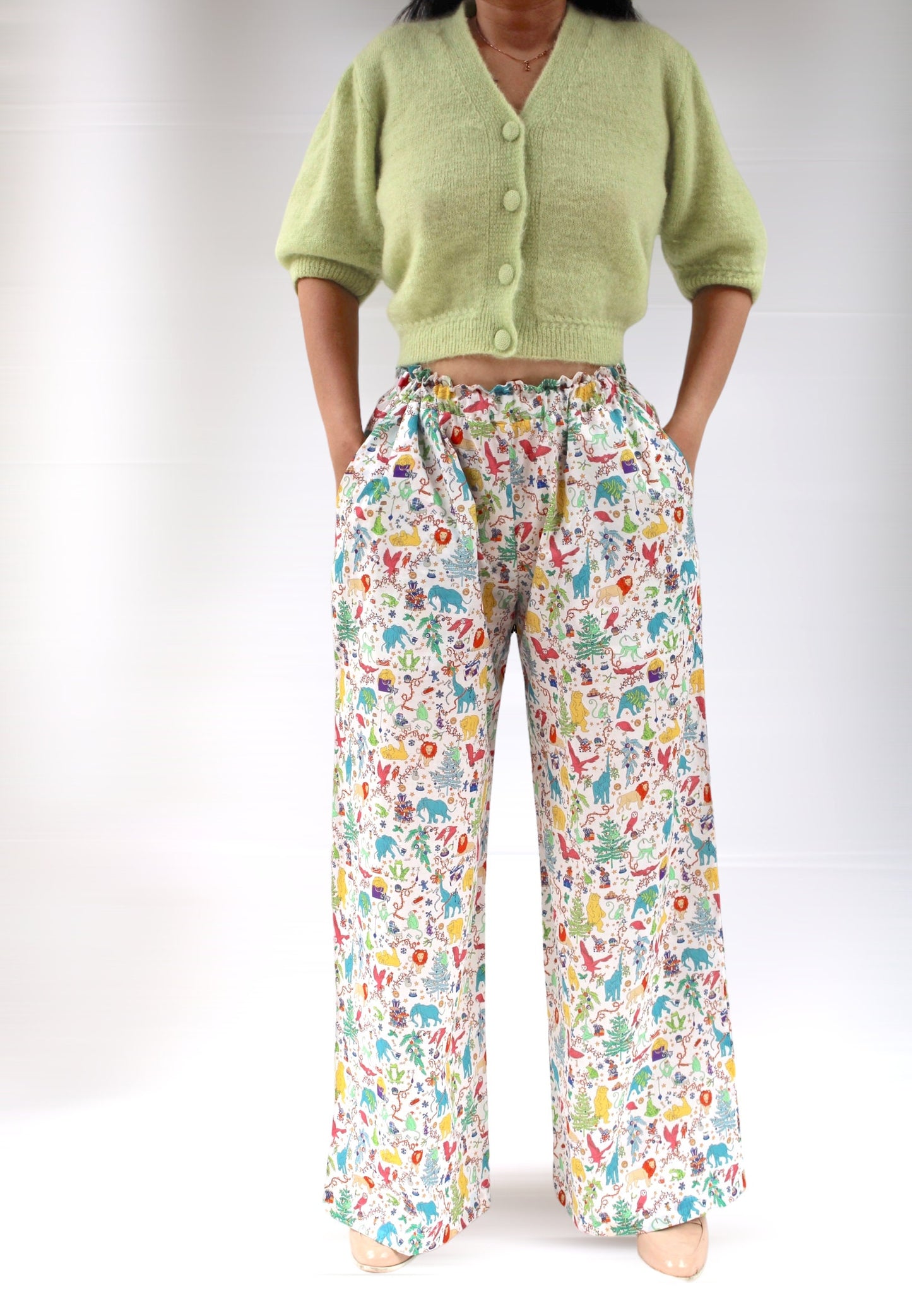 Woman Palazzo Pants - Liberty of London cotton wide legs pants