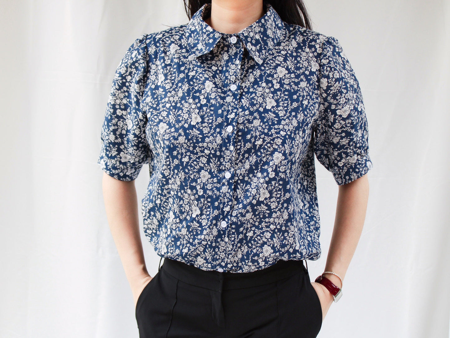 Collared Shirt Puffed Sleeve - Liberty of London Women Blouse