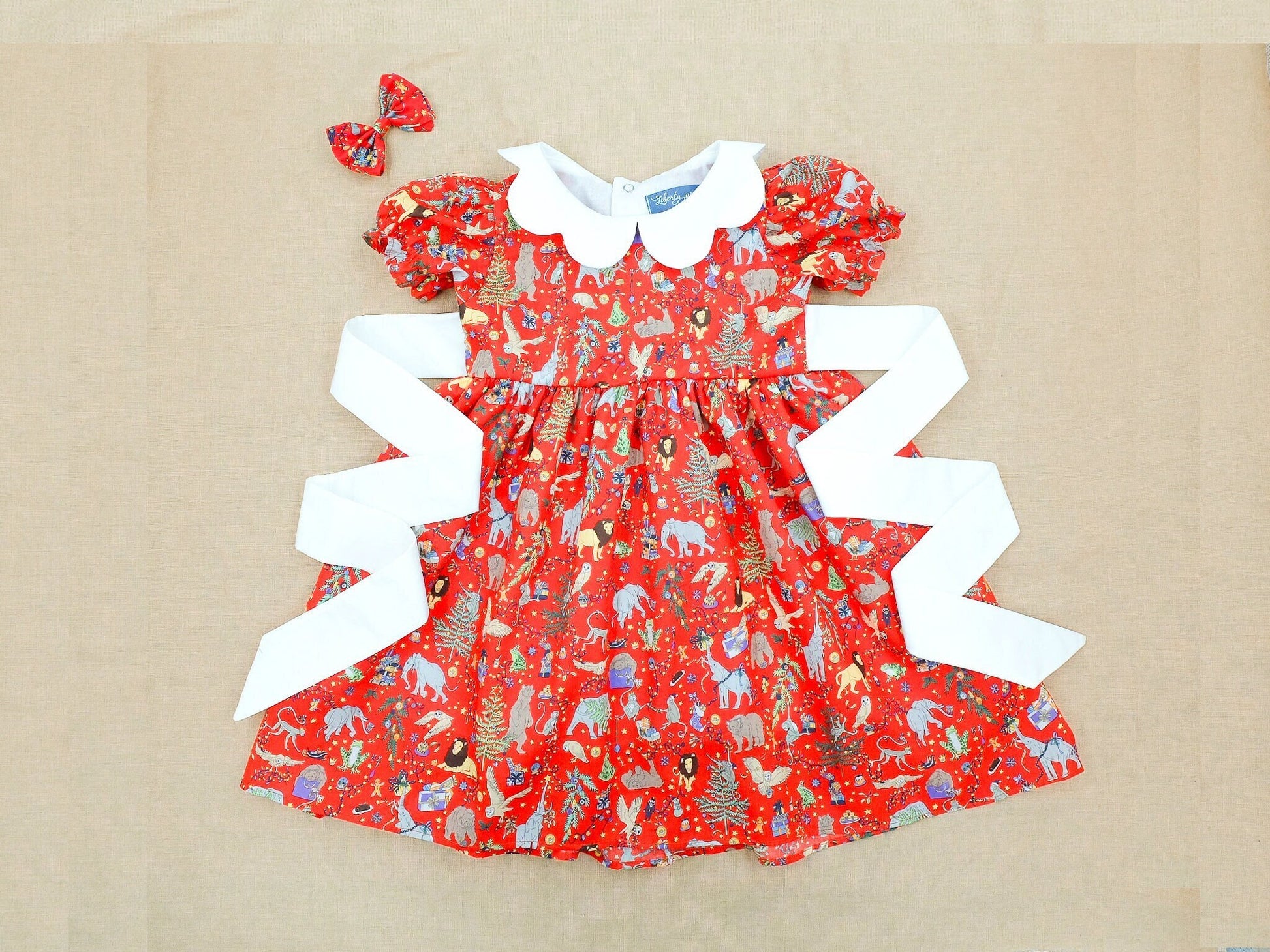 Liberty of London dress with petal collar for little girl