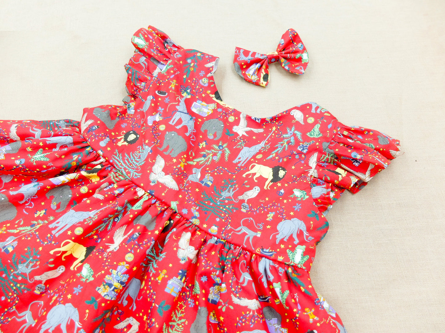 CHRISTMAS girl dress - Liberty of London Christmas dress - Christmas gift baby girls - Liberty cotton tana lawn - Ruffle Dress for Christmas