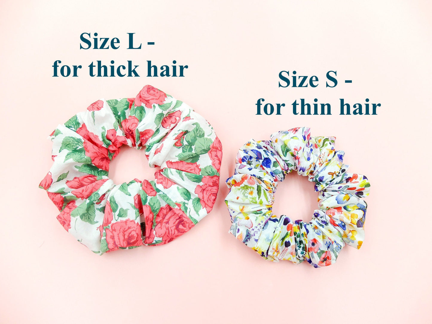 Liberty London scrunchies floral print soft hair ties silky cotton tana lawn