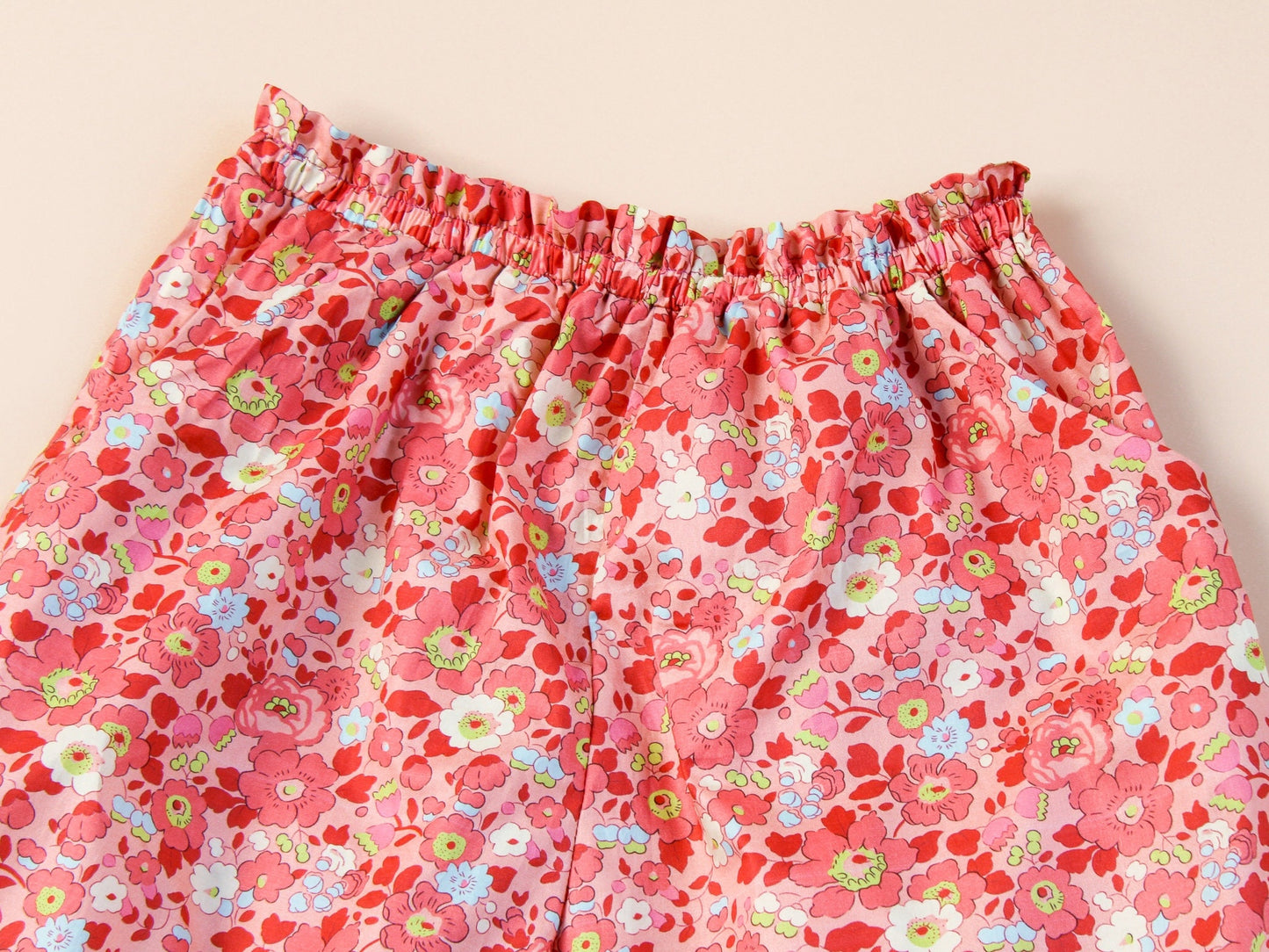 Liberty London children summer pants with ruffle elastic waist comfortable silky cotton tana lawn