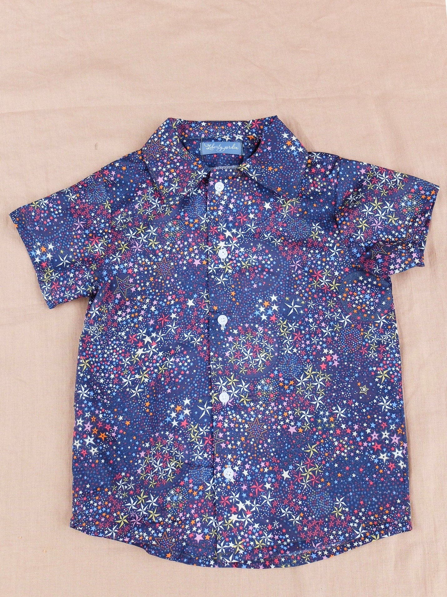 Button Up Boy Shirt - Liberty of London Boy Dress Shirt - Liberty Print Shirt