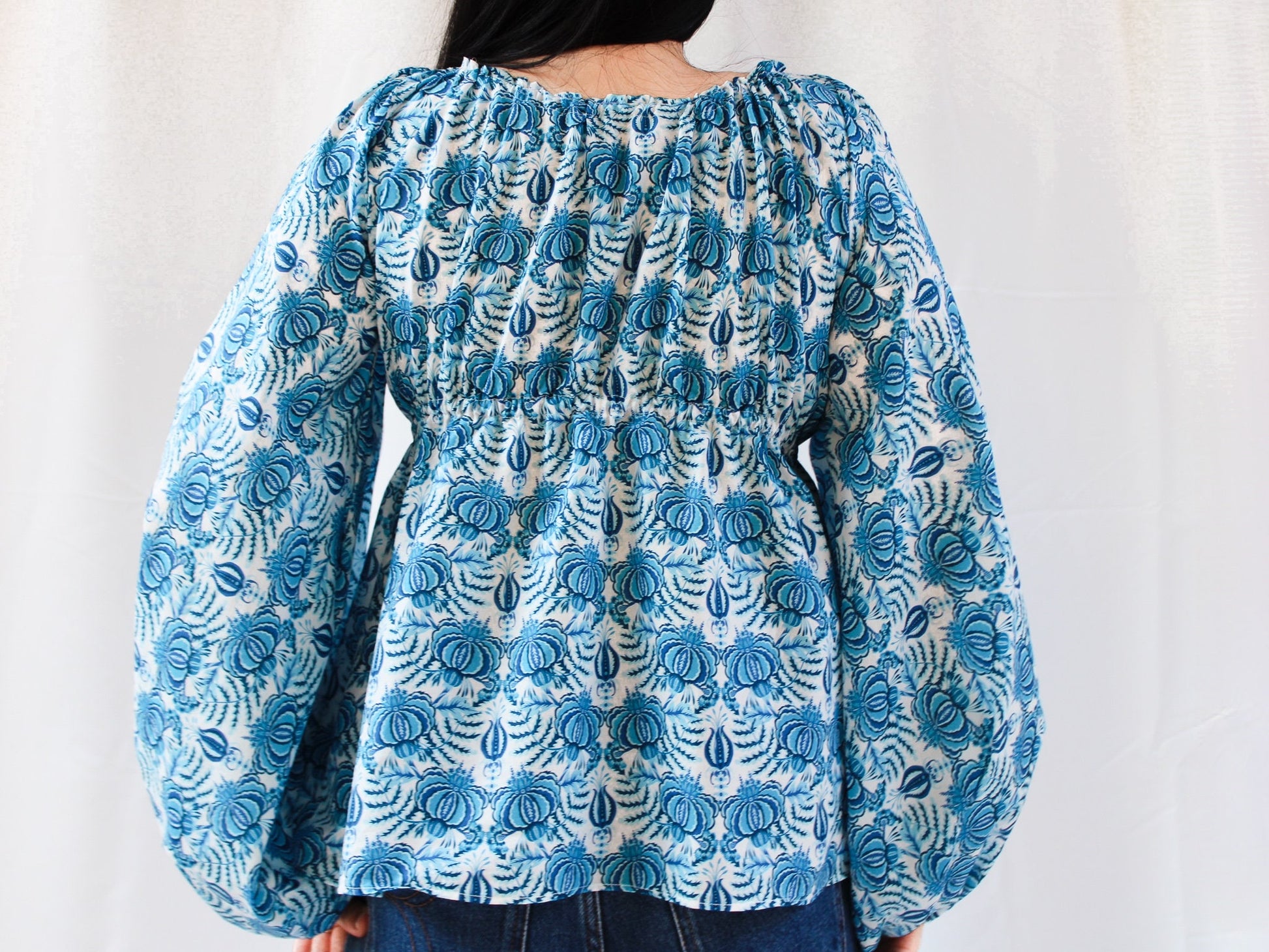 Puffy Long Sleeves Boho Top - Liberty of London Woman Blouse