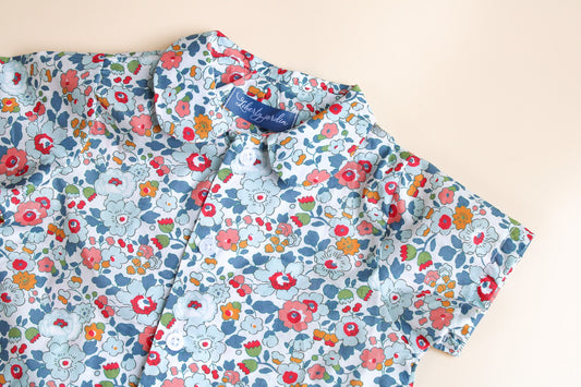 Peter Pan Collar Liberty London Boy Shirt Short Sleeve Button Up