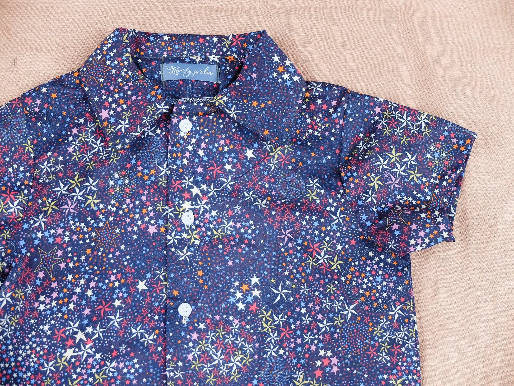 Liberty London Floral Button Up Short Sleeve Boy Shirt