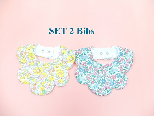 Liberty London baby Scalloped bibs