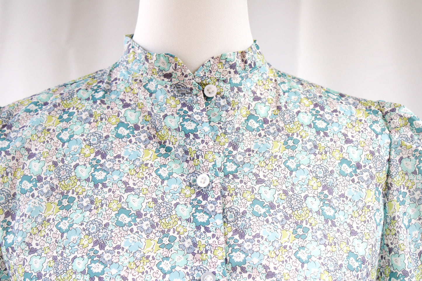 Mandarin Collar Floral Shirt - Liberty of London Women Blouse