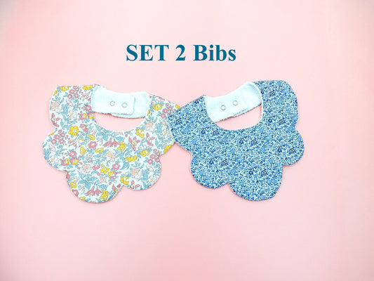 Liberty London baby Scalloped bibs