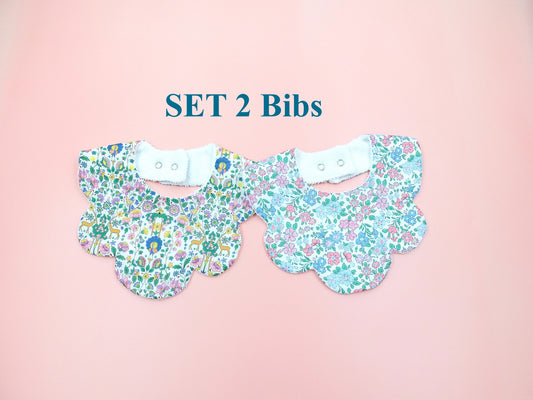 Liberty London baby Scalloped bibs