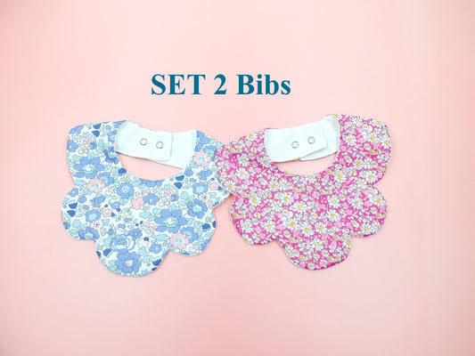 Liberty London baby Scalloped bibs