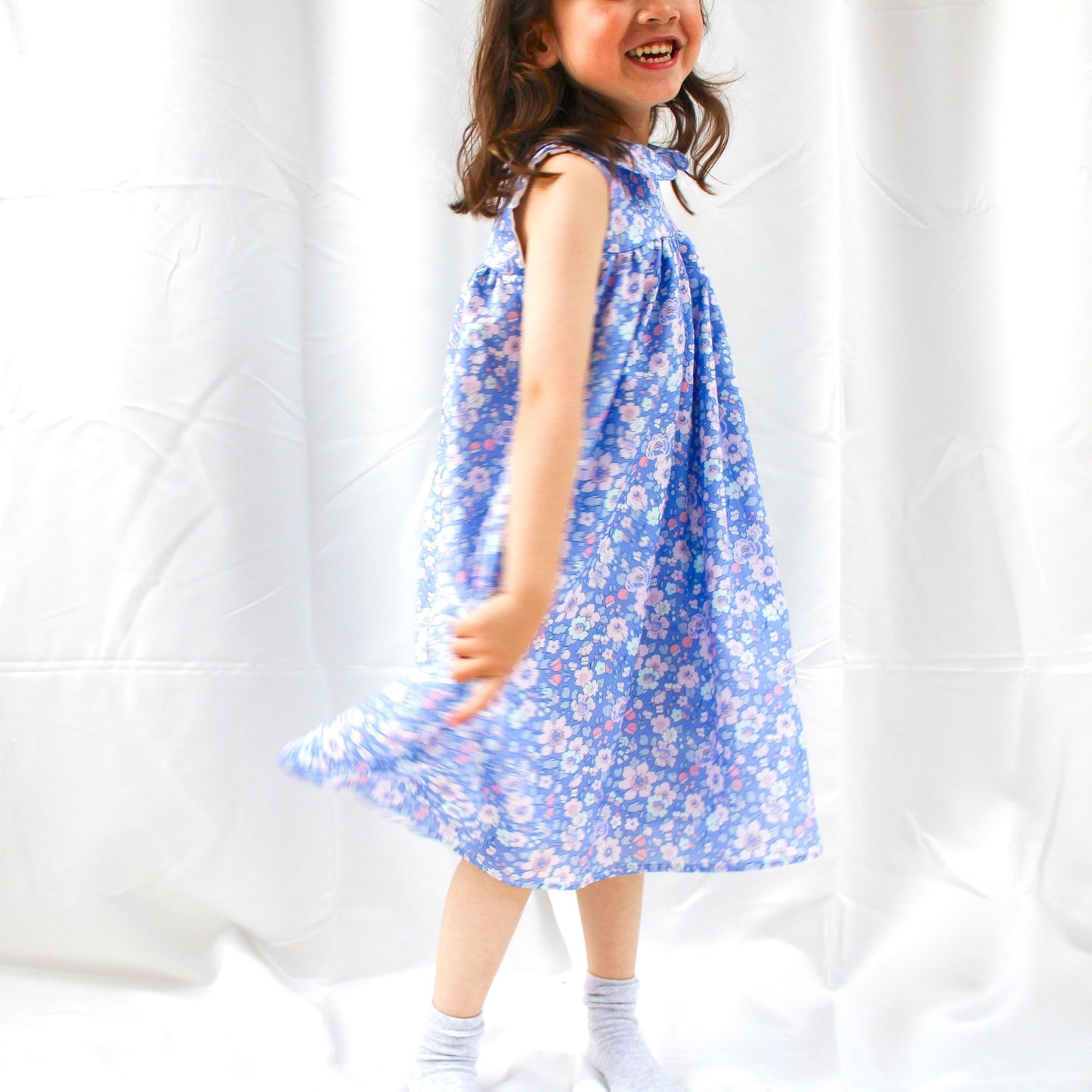 Peter Pan Collar Dress - Liberty of London baby girl dress - Floral Print Girl Dress