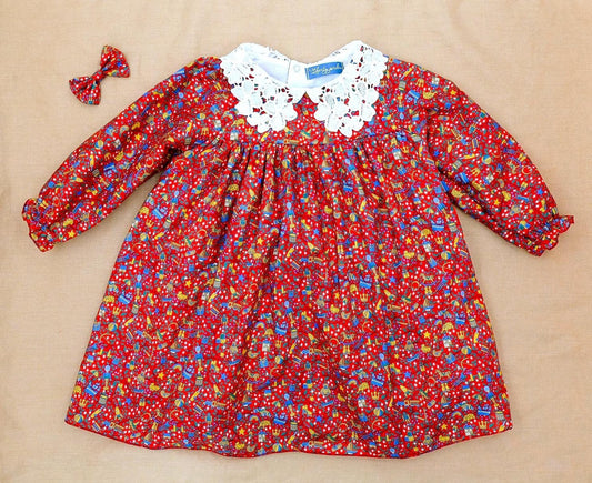 CHRISTMAS girl dress - Liberty of London Christmas dress - Christmas gift baby girls - Liberty cotton tana lawn - Long Sleeve Girl Dress