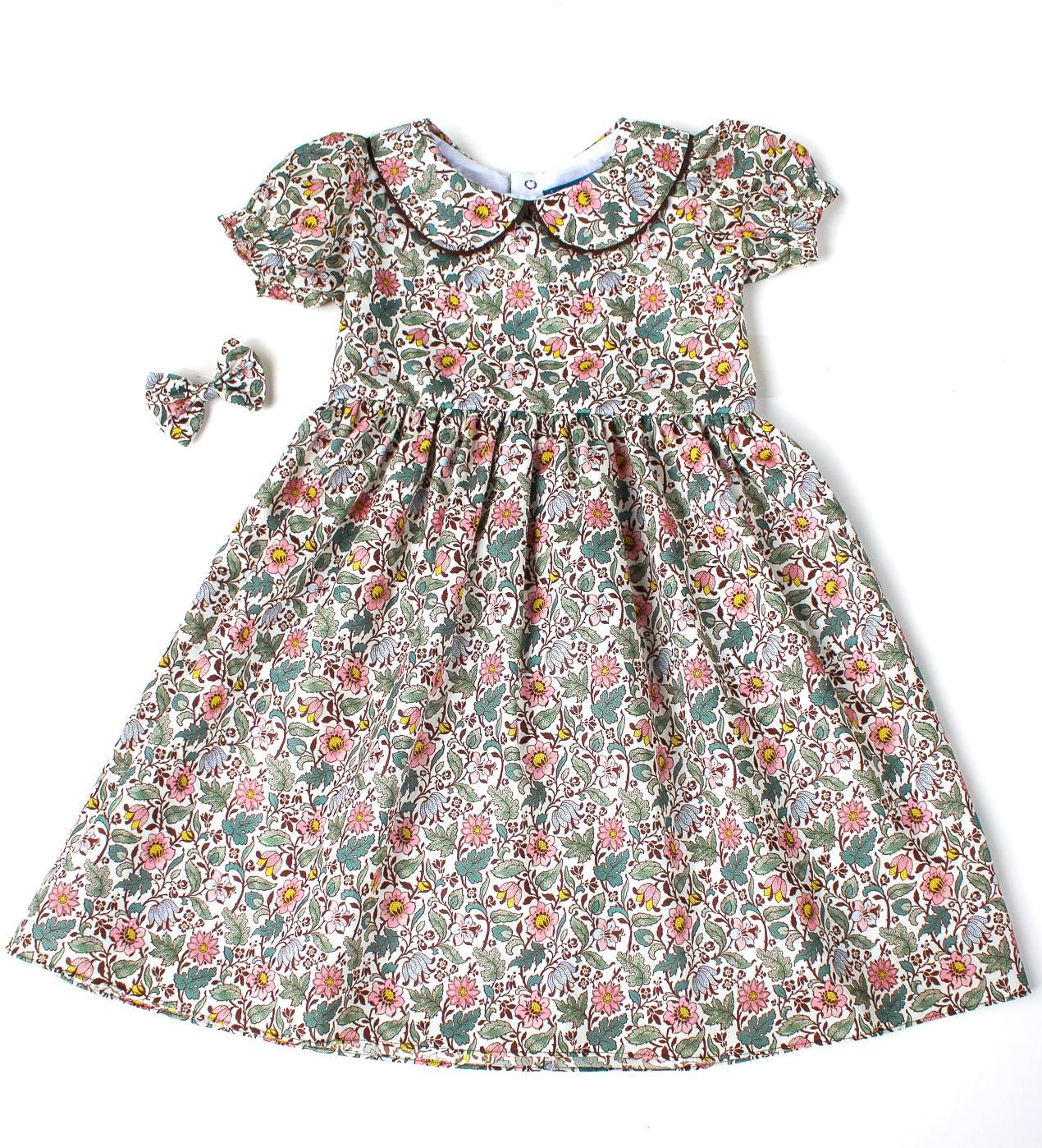 Peter Pan Collar Girl Dress - Liberty of London Floral Print dress - Christening Baby Girl Dress - First Birthday Dress - Liberty Prints