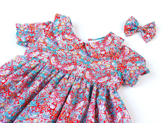 CHRISTMAS girl dress - Liberty of London Christmas dress - Christmas gift baby girls - Liberty cotton tana lawn - Long Sleeve Girl Dress