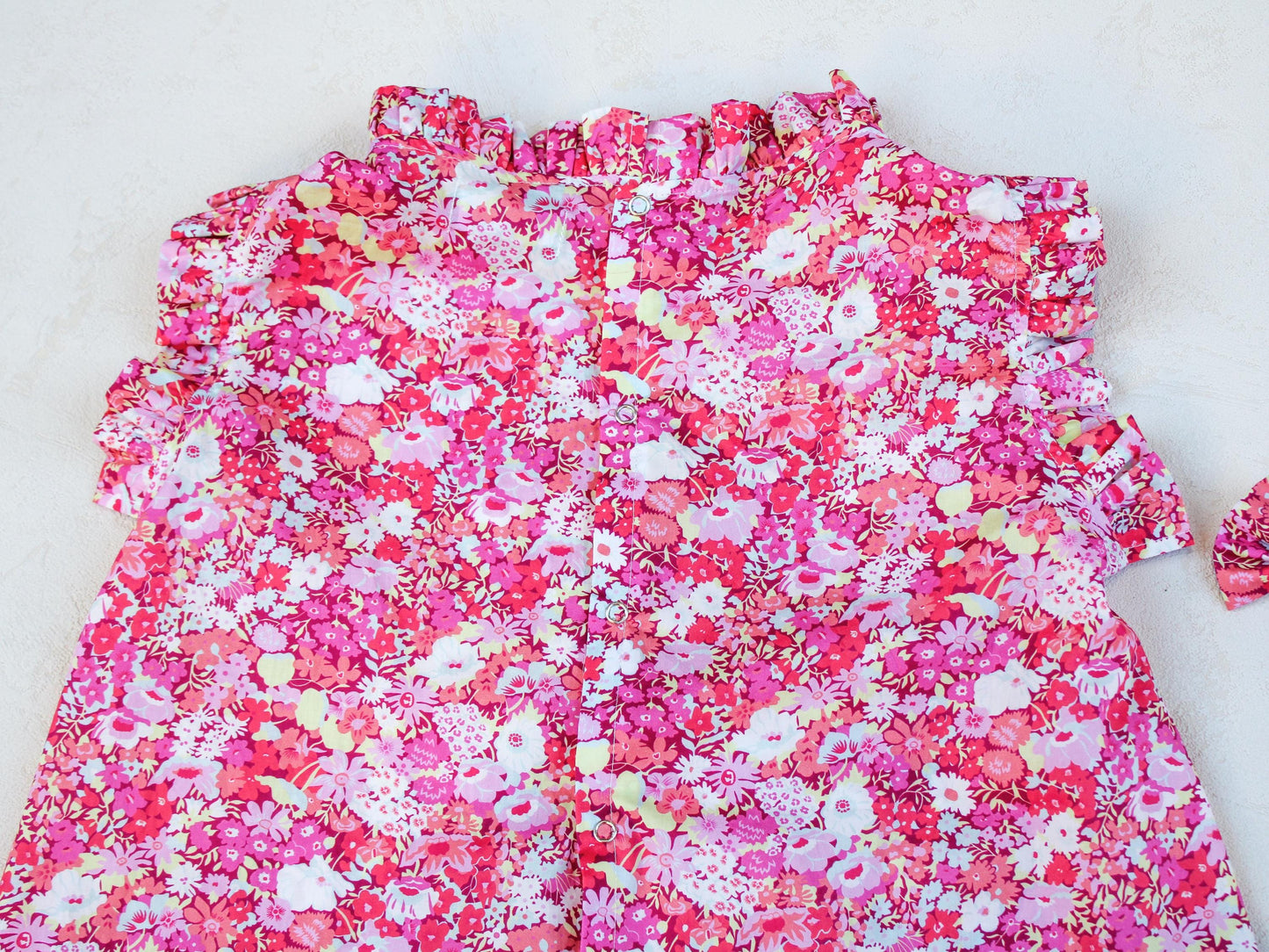 Ruffle Collar Girl Blouse - Liberty of London Floral Print Fabric - Sleeveless Girl Top - Ditsy Flower Blouse - Liberty London Print Fabric