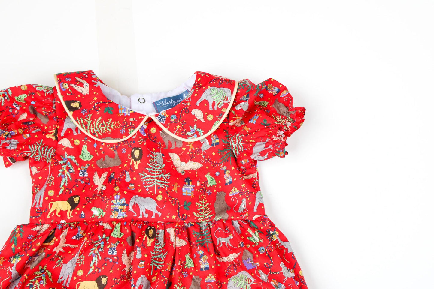 CHRISTMAS Baby Bubble Romper - Liberty of London Romper - Peter Pan Collar Romper - Christmas gift - Christmas Baby Outfit - Liberty Print