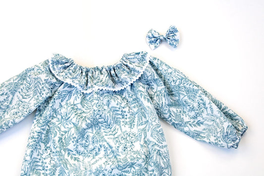 Long Sleeve Floral Baby Playsuit - Liberty of London Baby Bubble Romper - Floral Print Baby Bubble - New Born gift - Christening Baby Girl